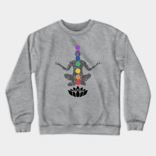 Typography Yoga Chakras Crewneck Sweatshirt